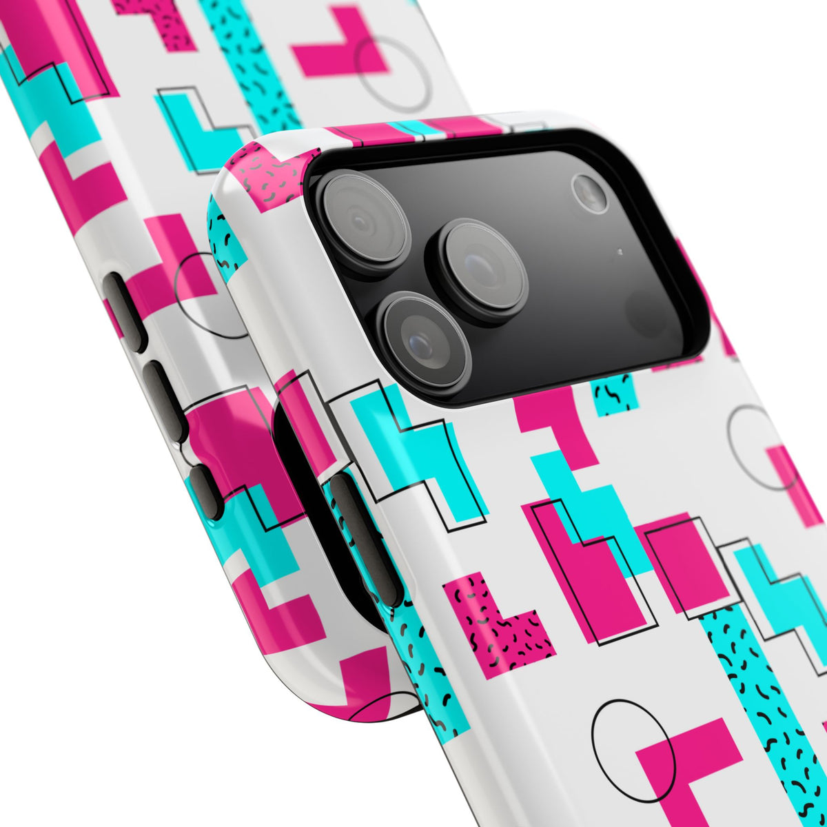 Retro Geometric Phone Case — 80s Memphis Pattern Impact-Resistant Case
