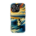 Impact Resistant Phone Case - Surfing Ocean Waves Design, Coastal Decor Gift