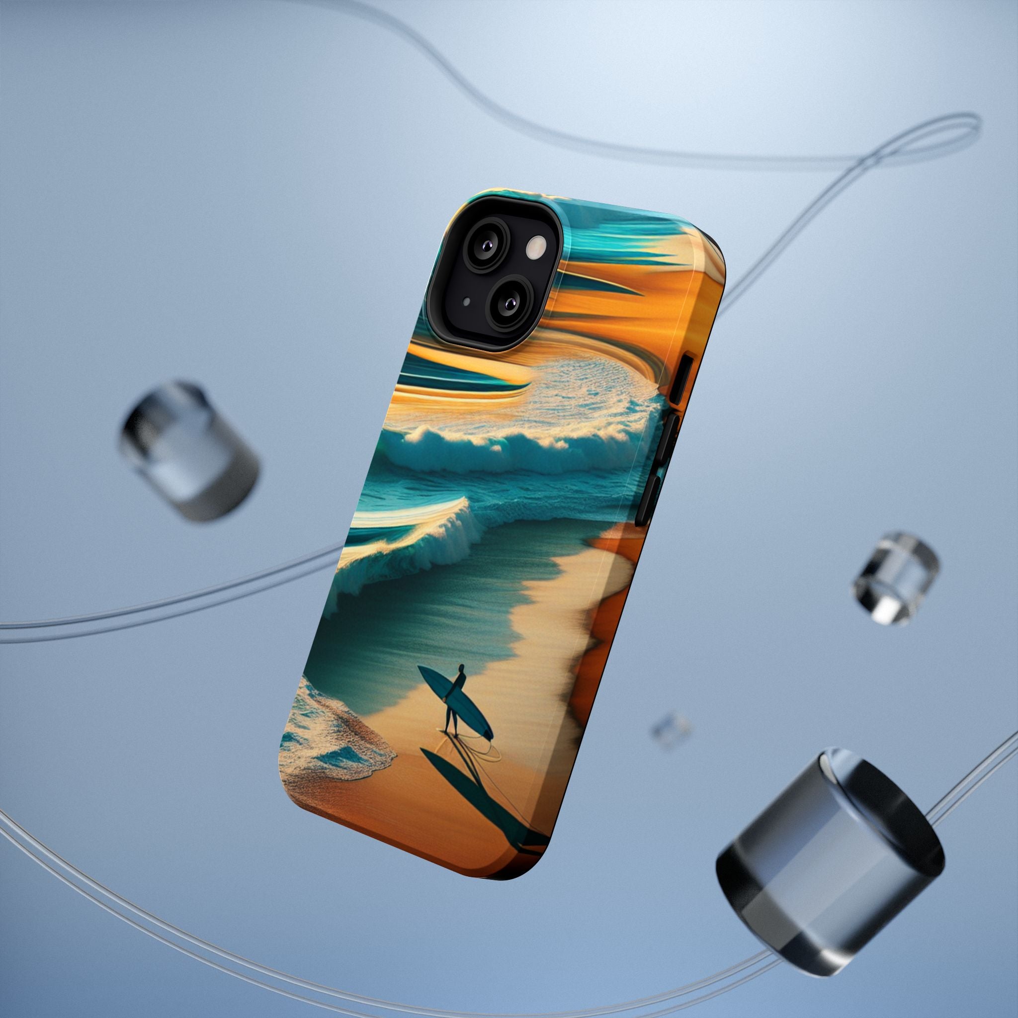 Impact Resistant Phone Case, Surf Wave Beach Lovers, Ocean Waves Design