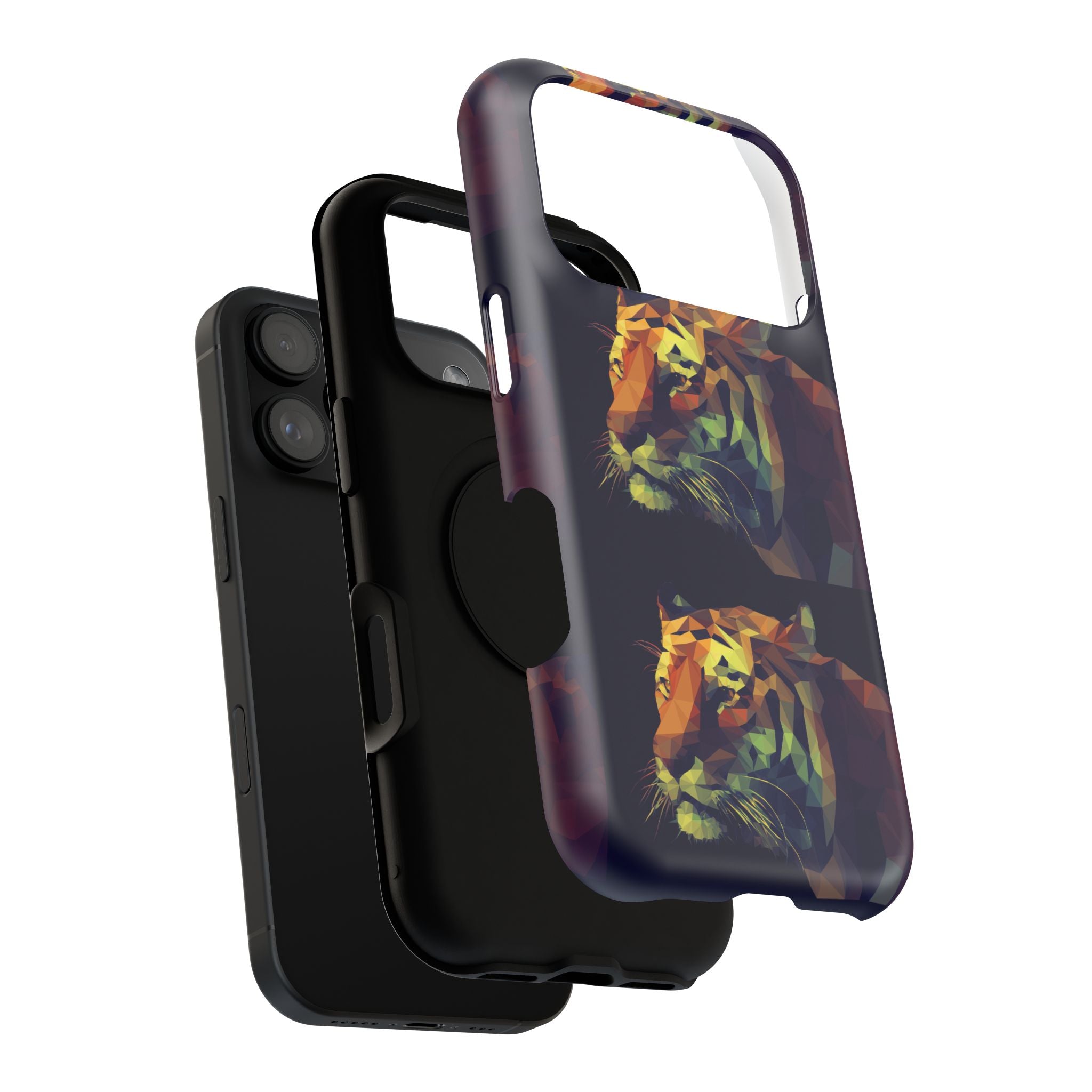 Colorful Tiger Phone Case, Impact-Resistant