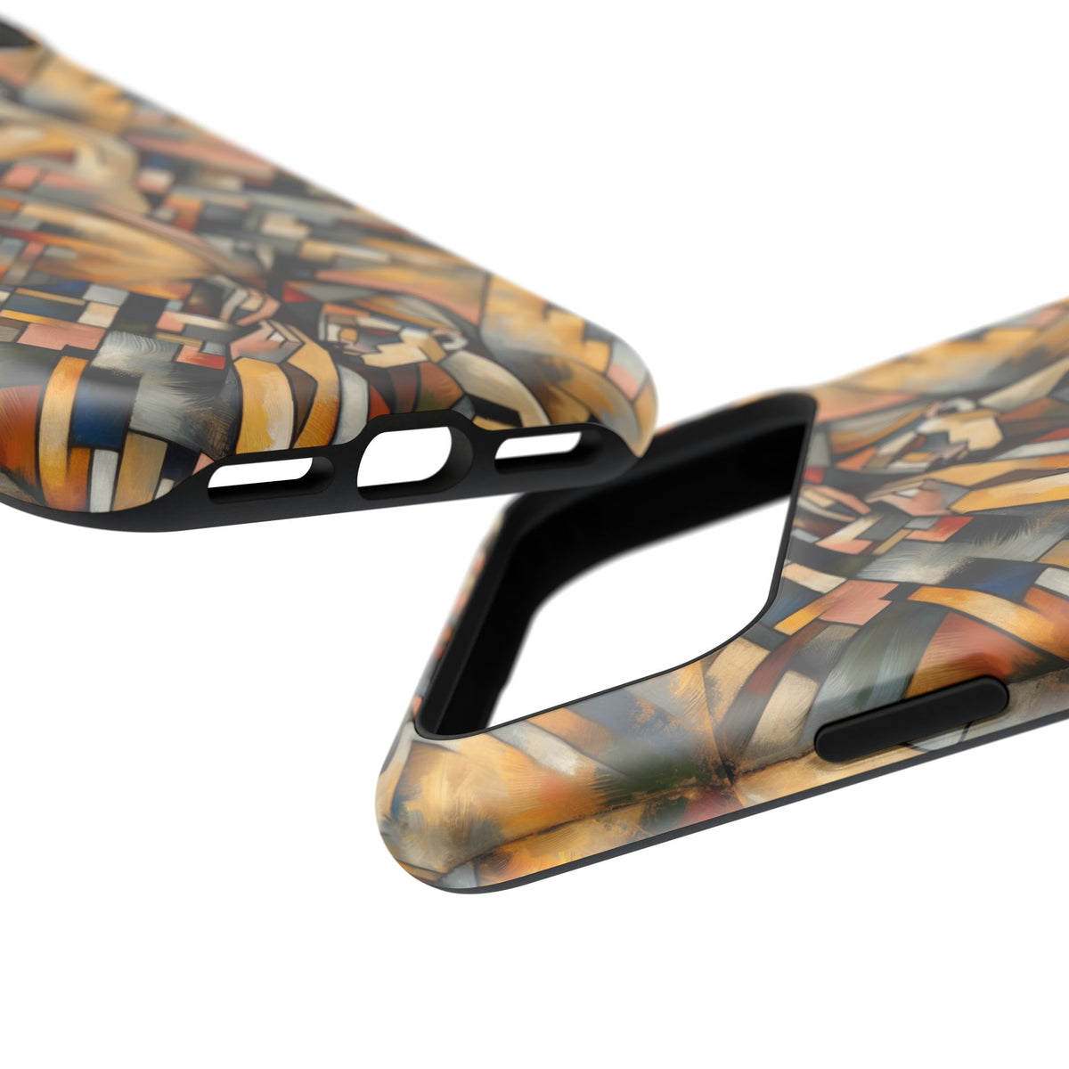 Art Deco Mosaic Phone Case — Geometric Nude Figure Impact-Resistant Case