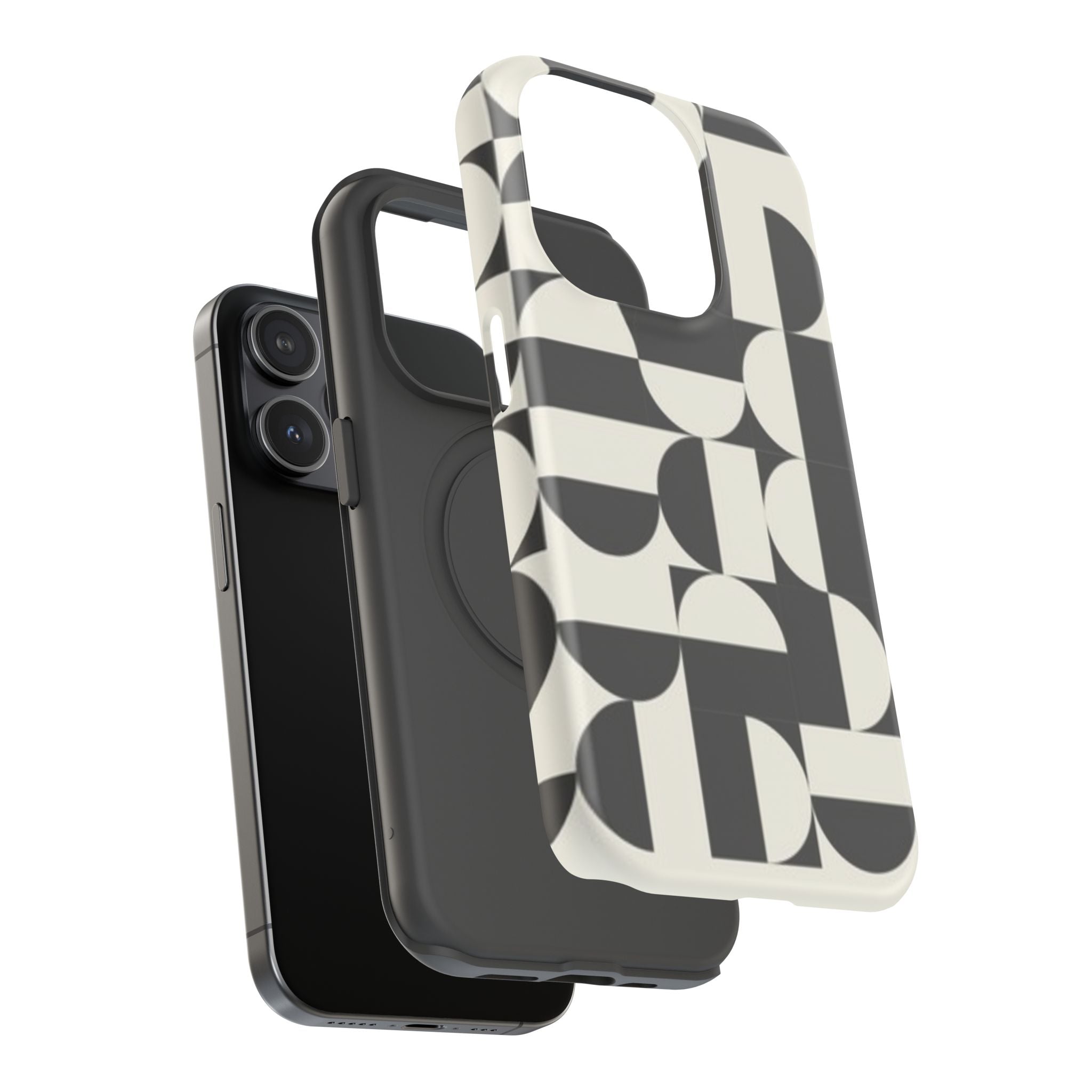 Black and White Design Impact-Resistant Case