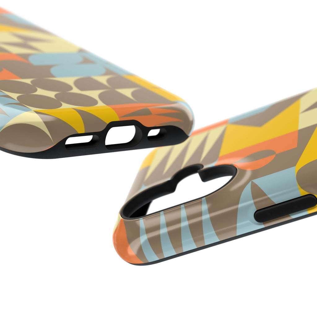 Retro Geometric Impact Phone Case — Mid-Century Modern Pattern for iPhone