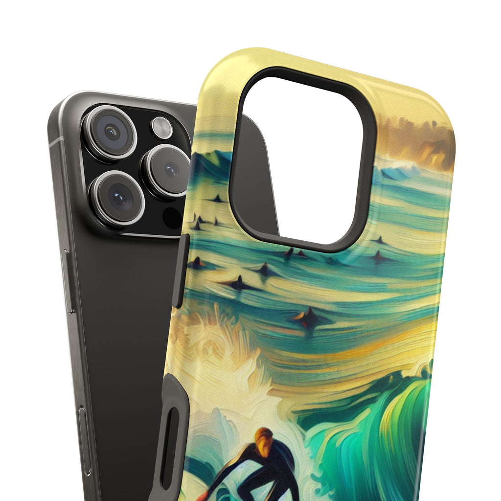 Surfer Riding Waves Impact Resistant Phone Case