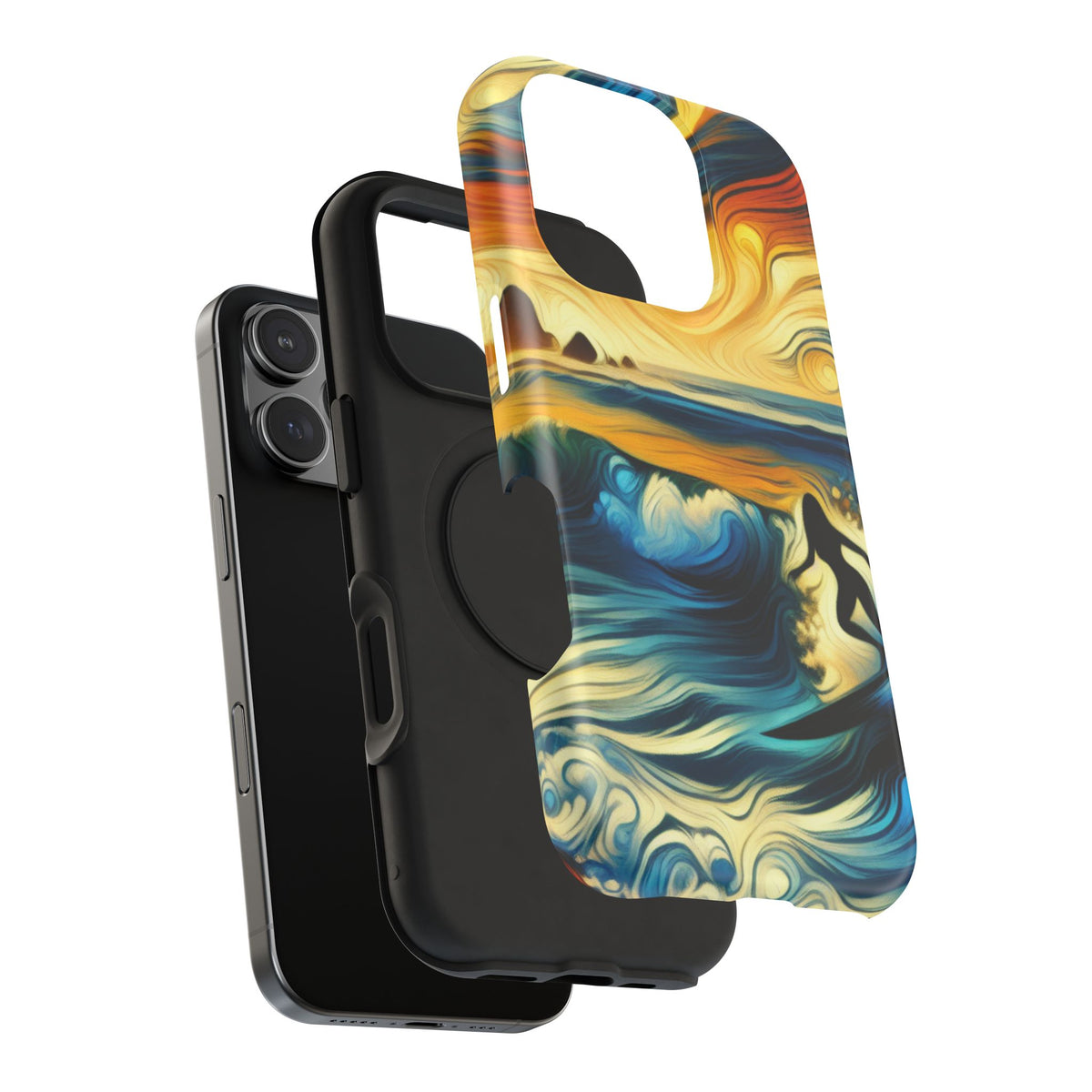 Impact Resistant Phone Case - Surfing Ocean Waves Design, Coastal Decor Gift