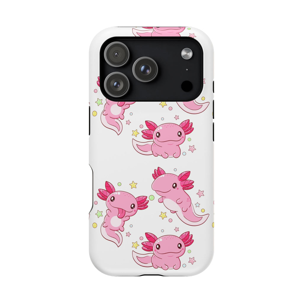 Cute Pink Axolotl Impact-Resistant Phone Case for iPhone and Galaxy
