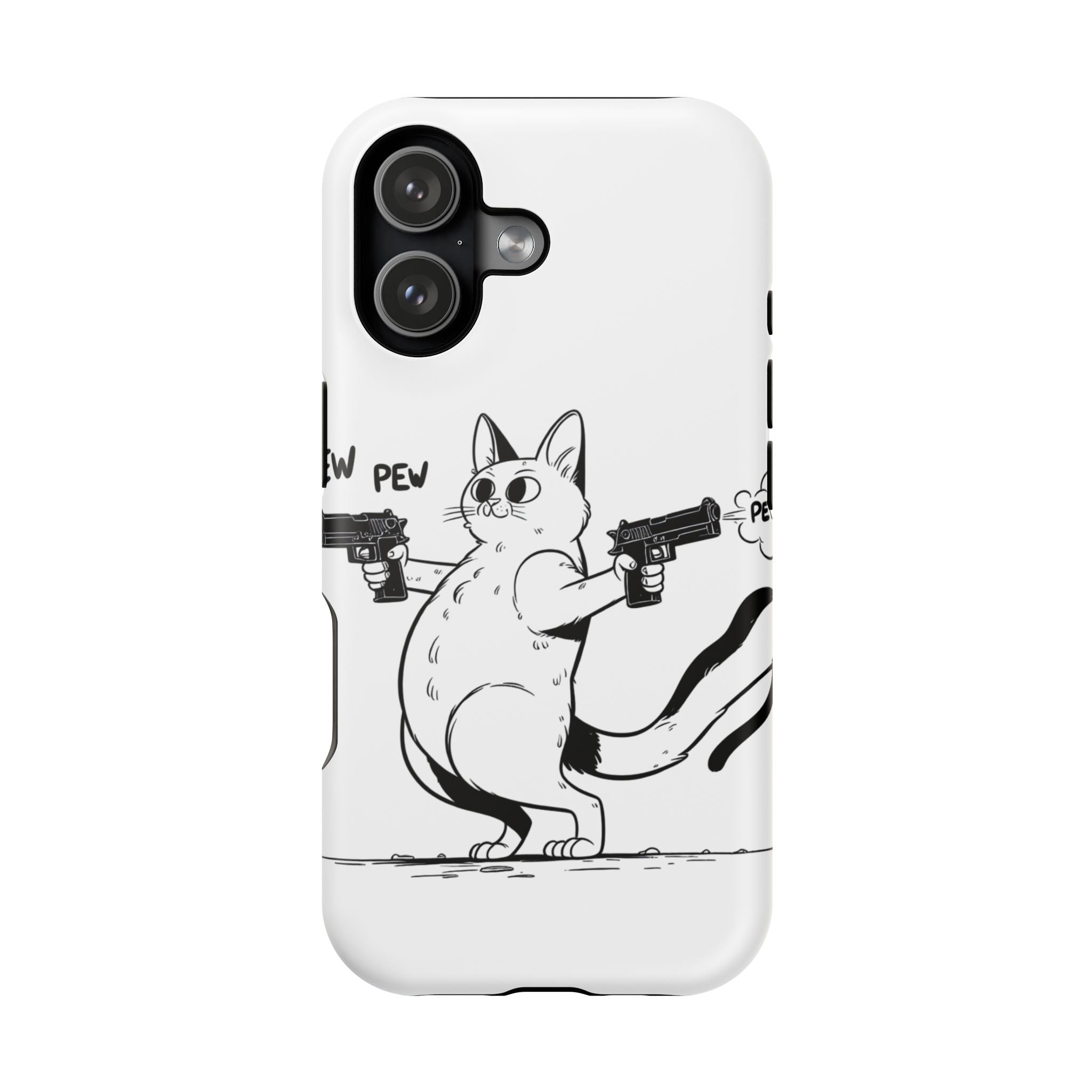 Impact Resistant Phone Case- Funny Cat Pew Pew