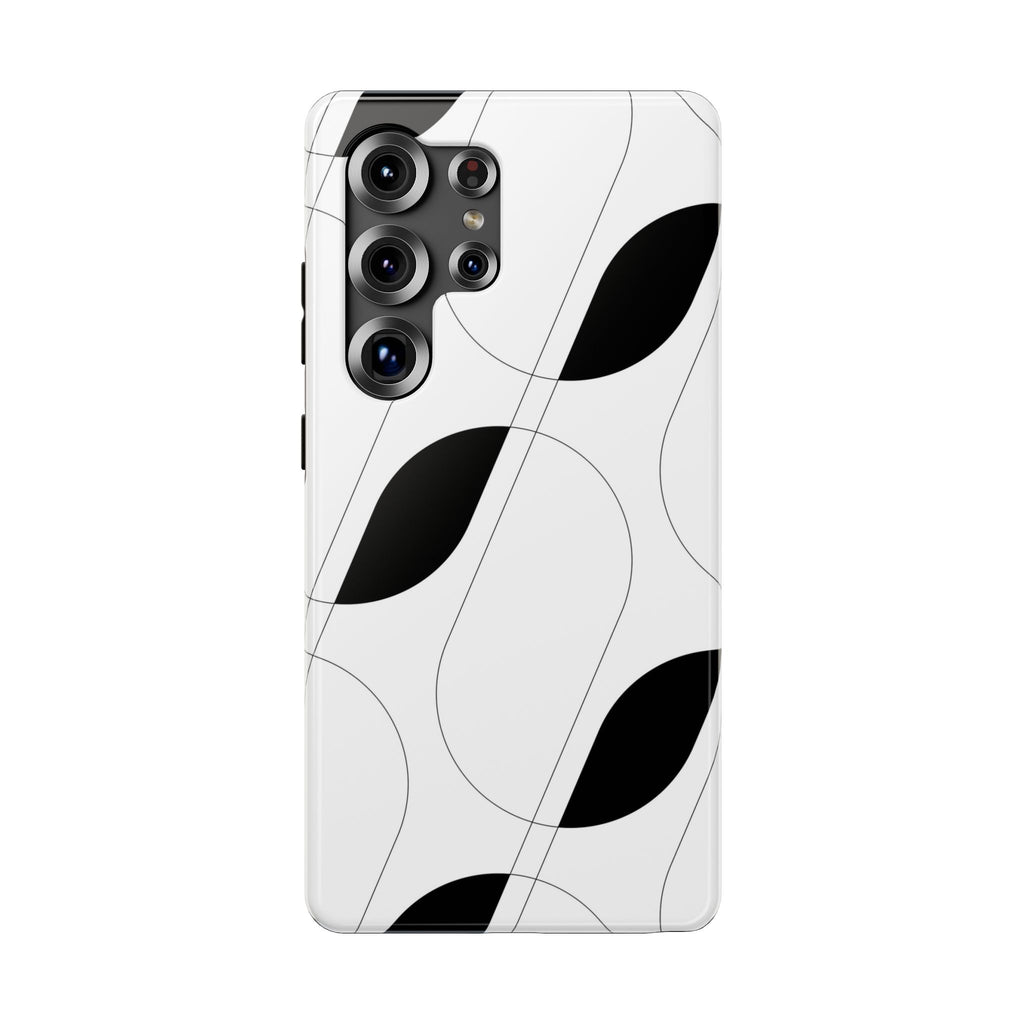 Minimalist Black Leaf Phone Case — Impact-Resistant Protective Case for iPhone