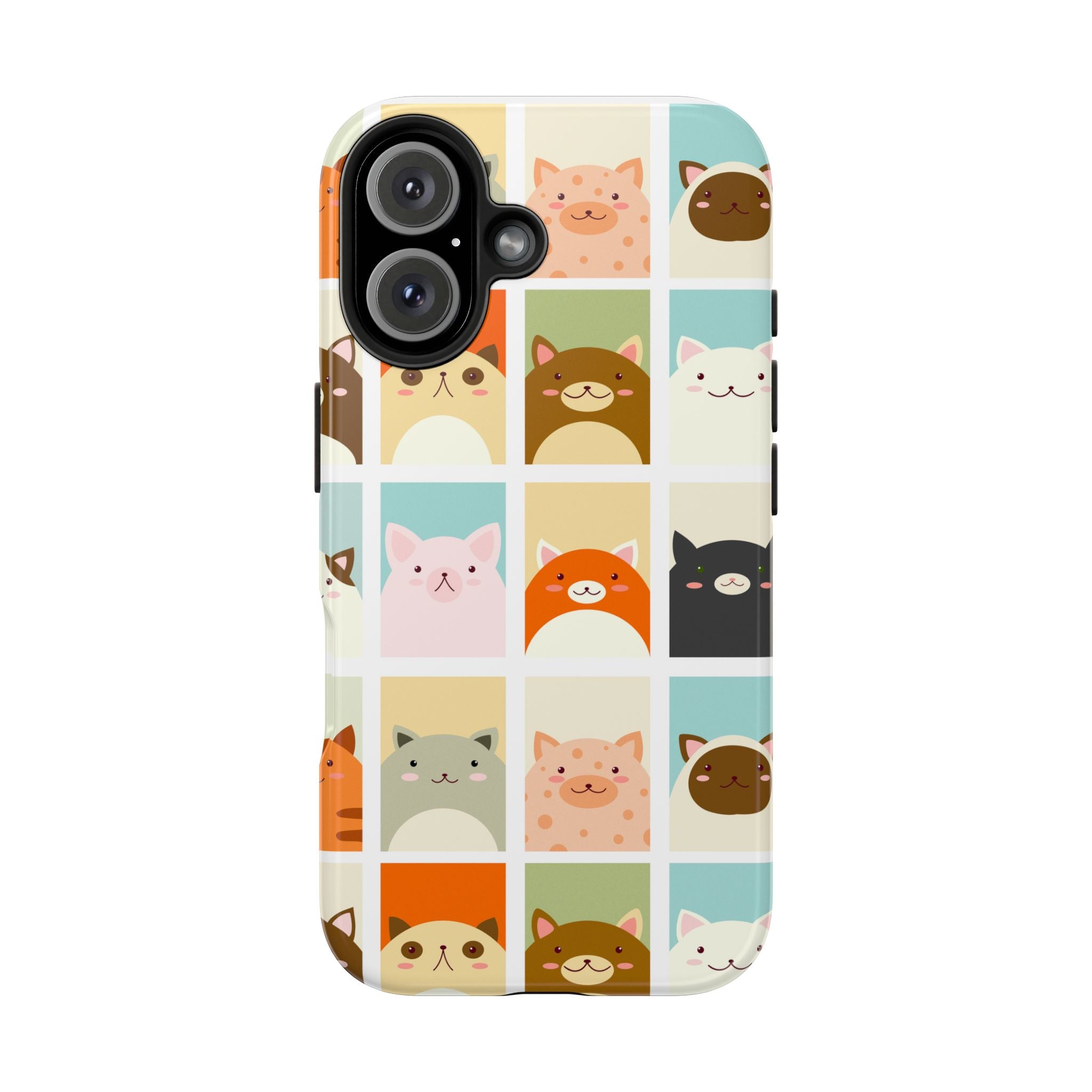 Cute Grid Cats Tough Phone Case