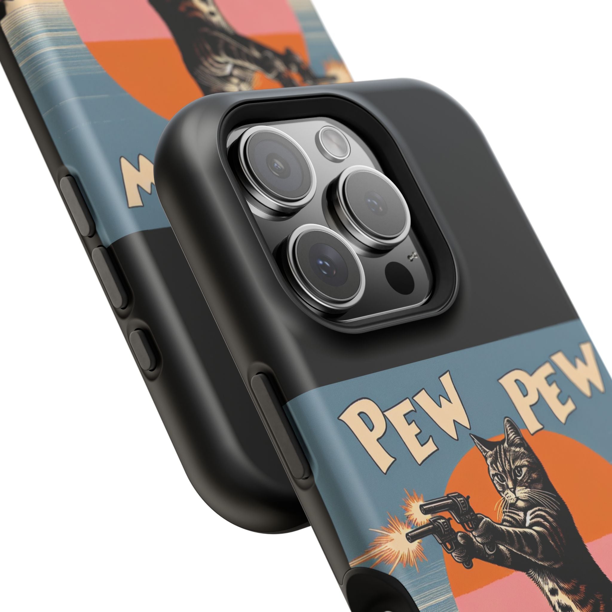 Impact Resistant Phone Tough Case - Pew Pew Kitty Dessert Design