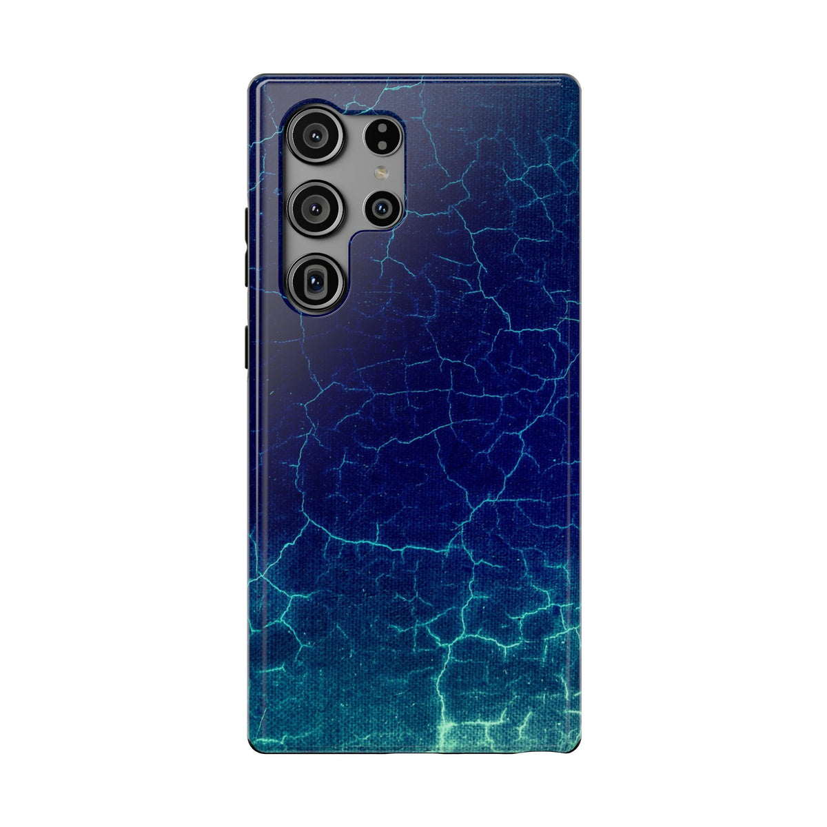 Blue Electric Crackle Phone Case — Impact-Resistant Galaxy Phone Protective Cover