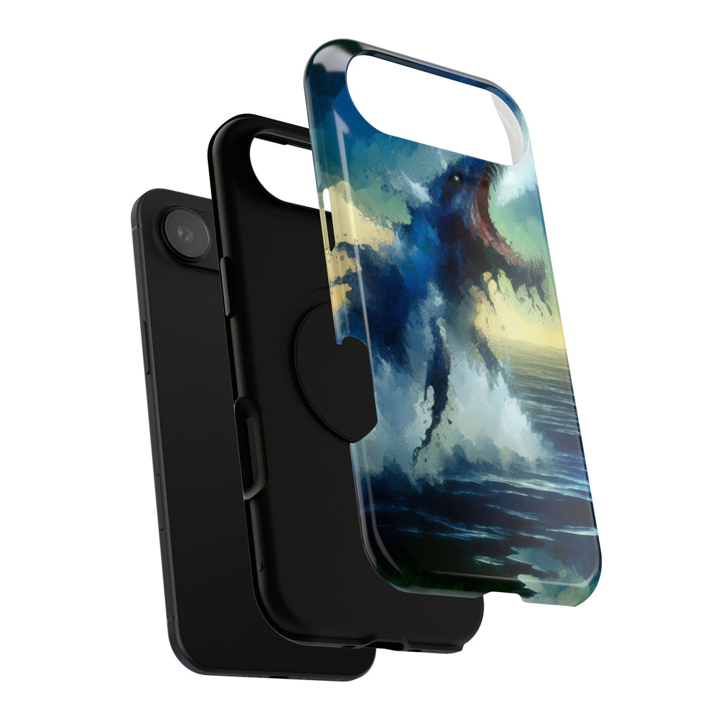 Shark Wave Impact-Resistant Phone Case — Ocean Monster Art Protective Cover