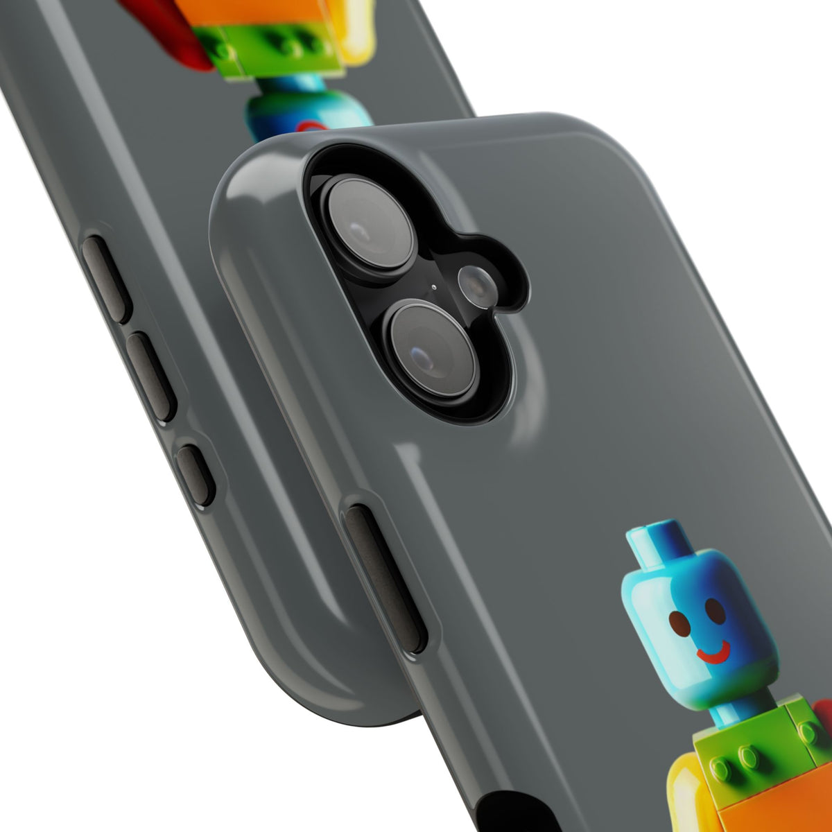 Rainbow Brick Minifigure Impact-Resistant Phone Case