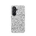Monochrome Letter Pattern Impact-Resistant Case for iPhone
