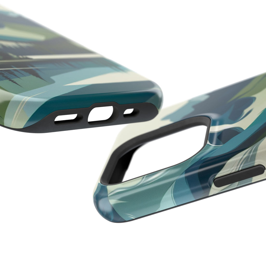 Impact Resistant Phone Case - Mountain Lake with Forest Design