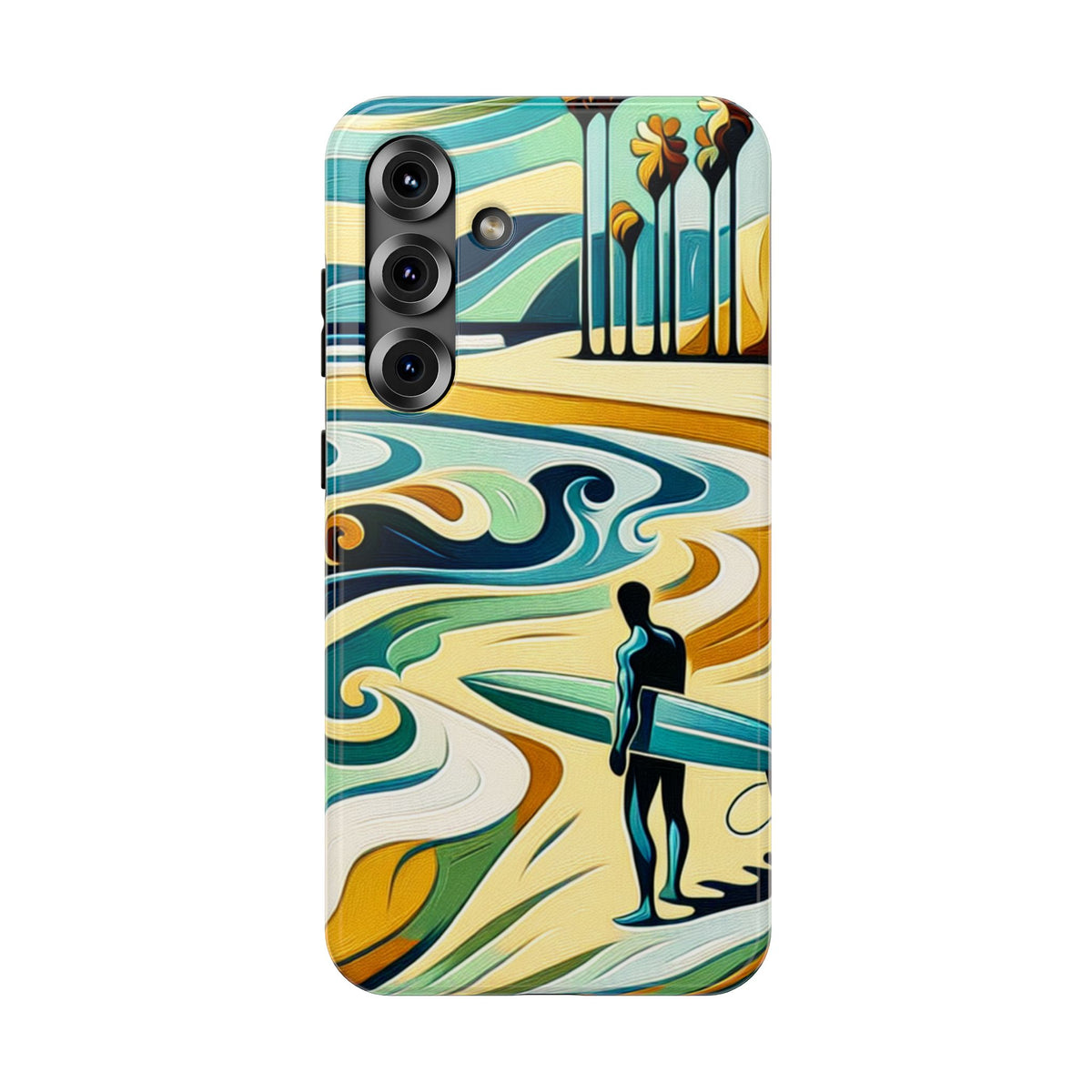 Surfboard Wave Art Phone Case — Impact-Resistant Beach Vibes iPhone Case