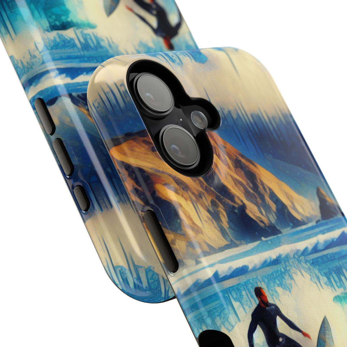 Surfer Wave Impact Phone Case – Vibrant Ocean Art Protective Cover