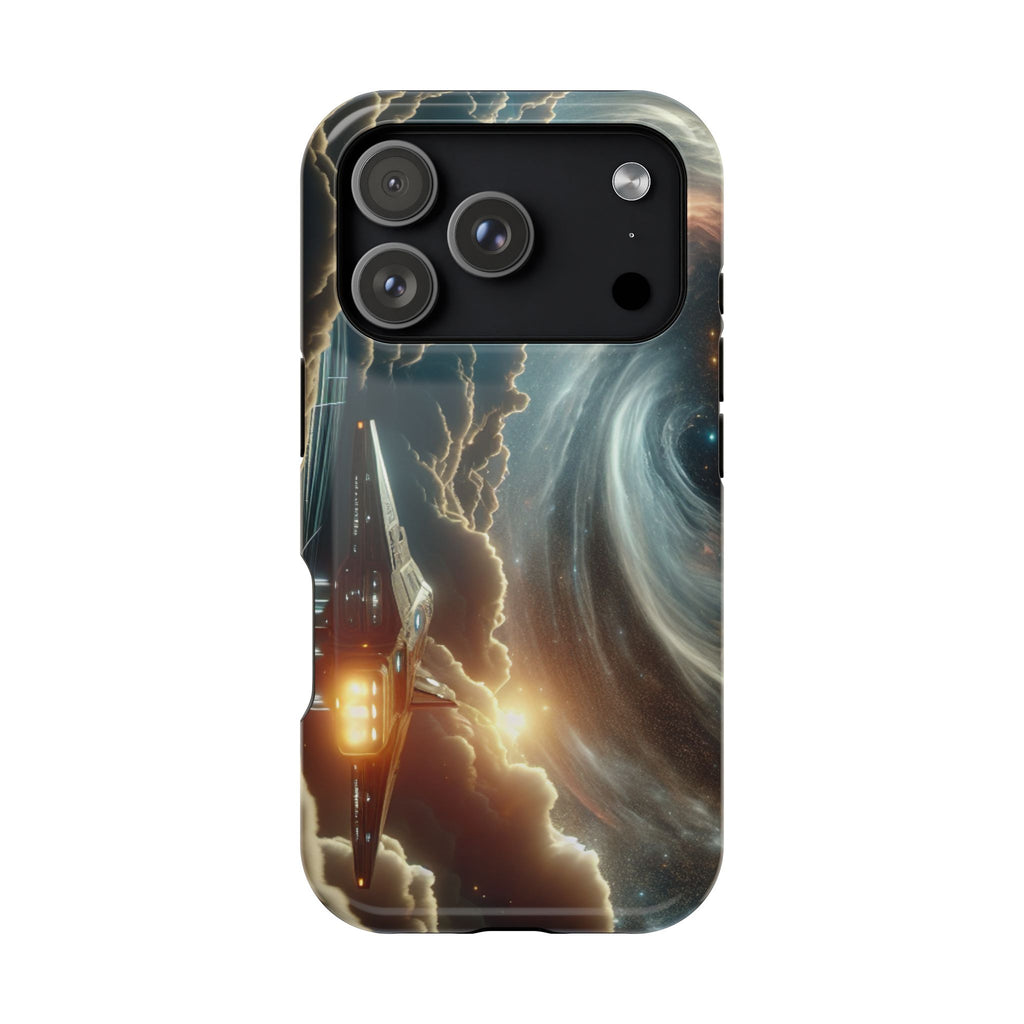 Spacecraft Vortex Phone Case — Impact-Resistant Sci‑Fi iPhone Cover