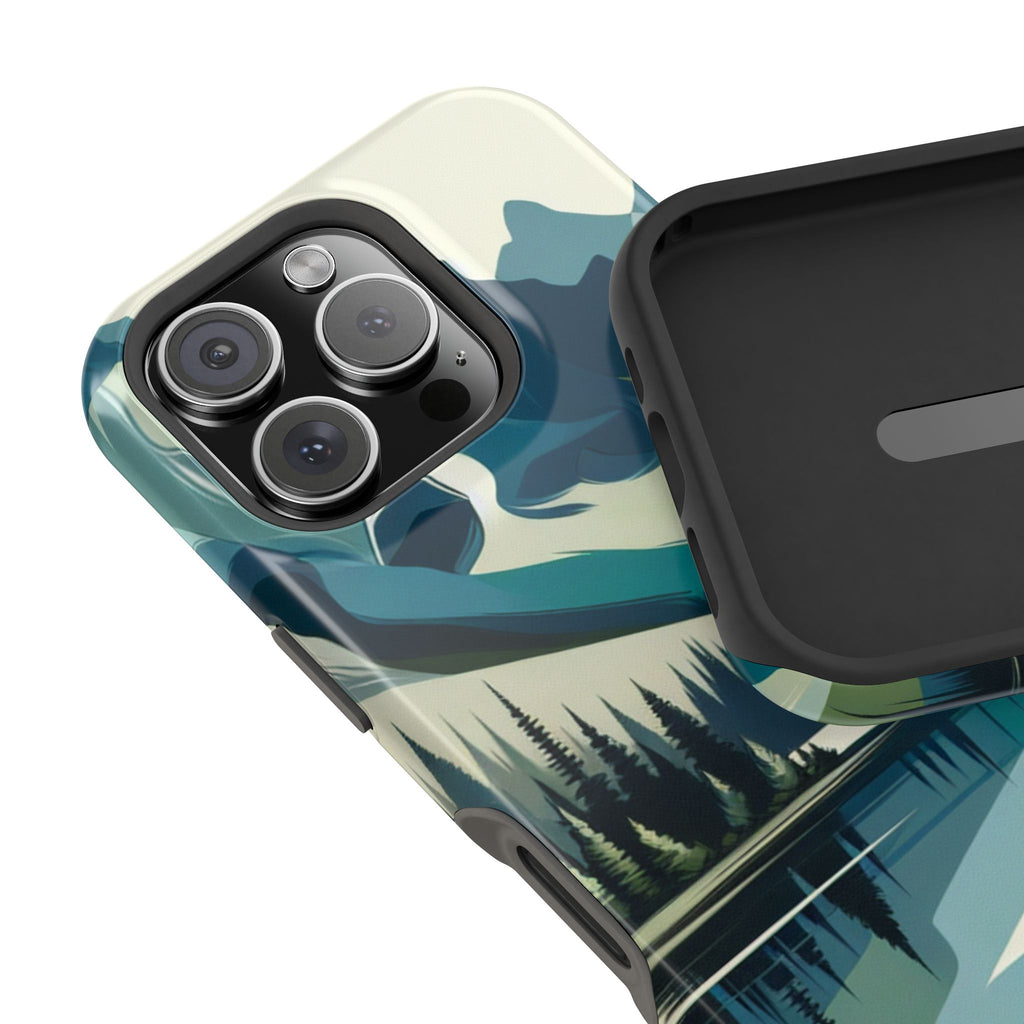 Impact Resistant Phone Case - Mountain Lake with Forest Design