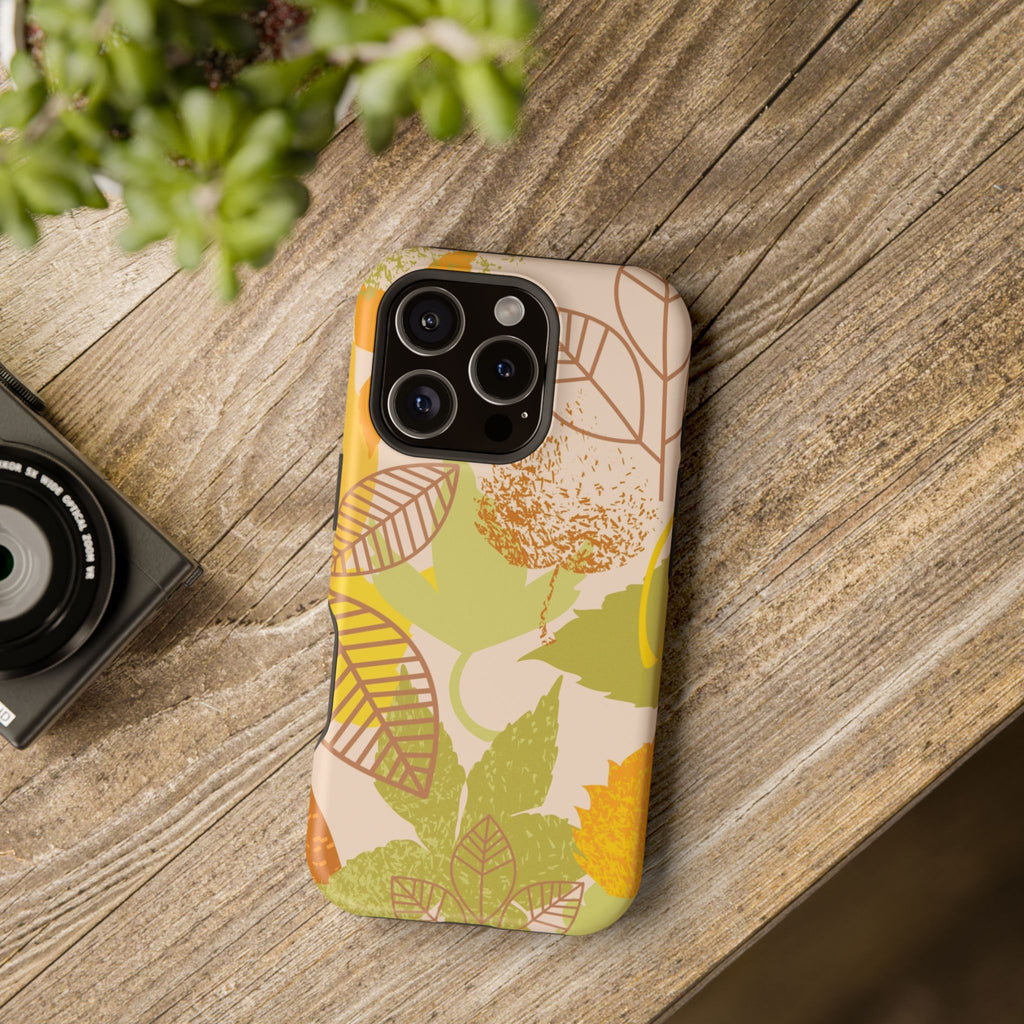 Chic Leaf Print Phone Case
