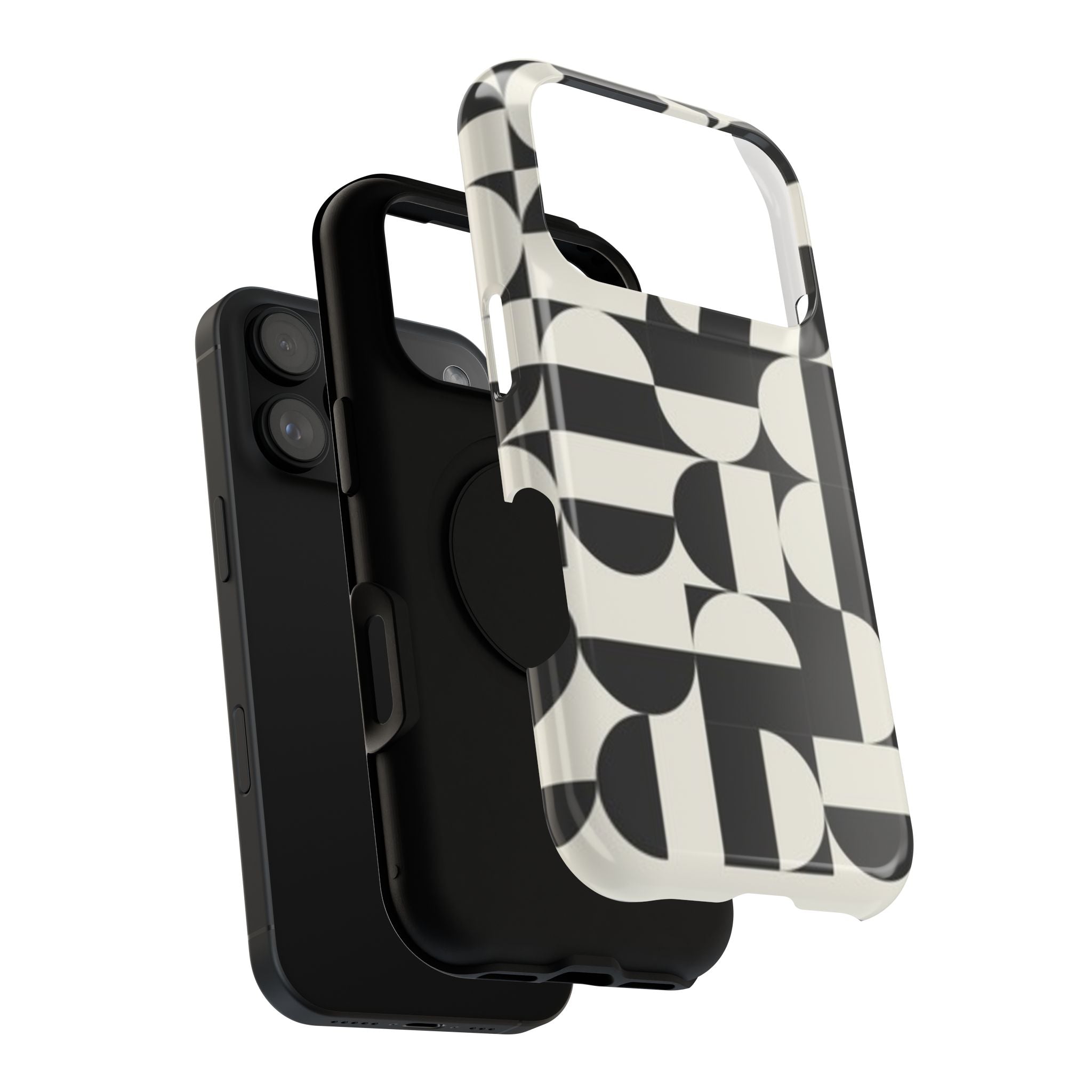 Black and White Design Impact-Resistant Case