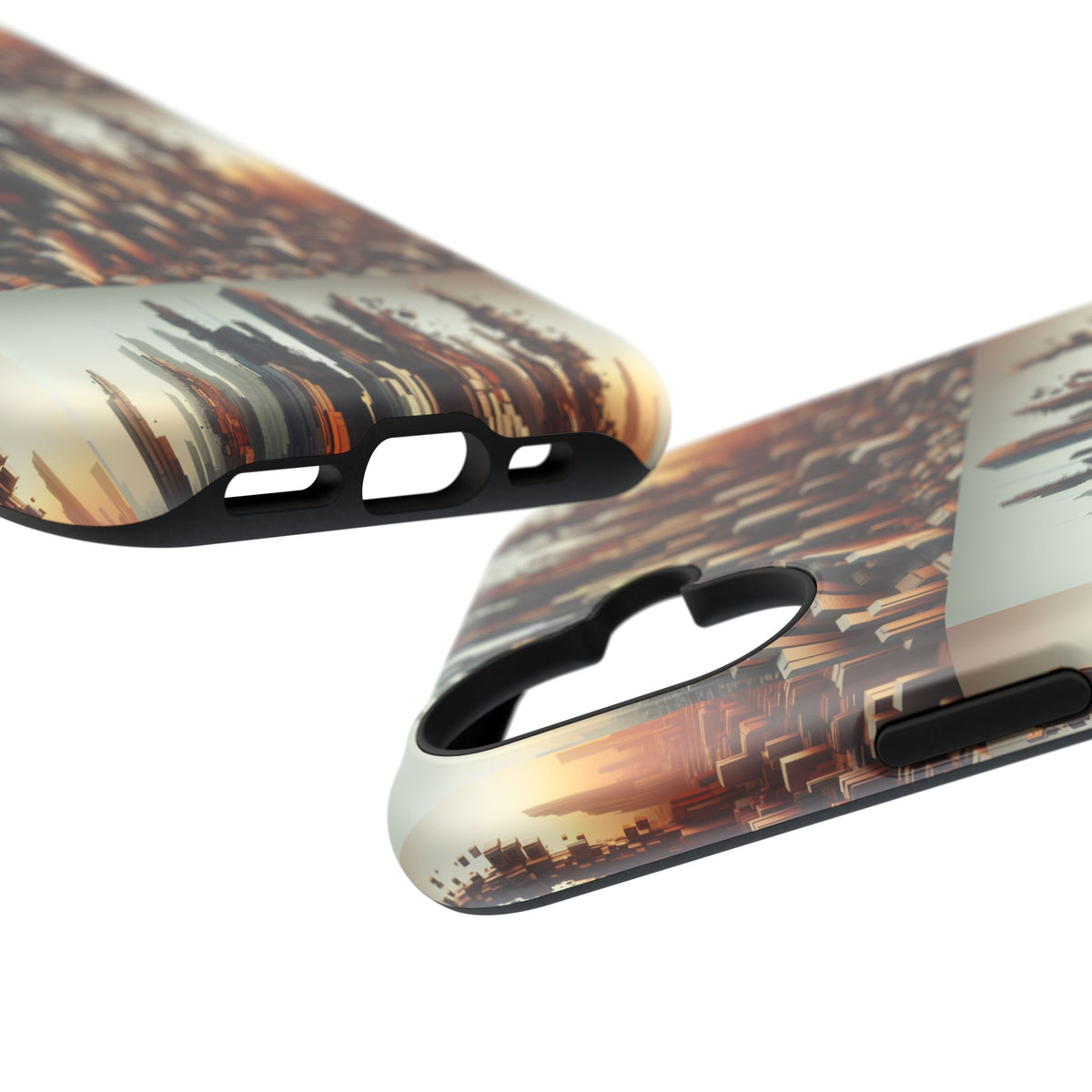 Abstract Skyline iPhone Case — Surreal Cityscape Impact-Resistant Phone Cover