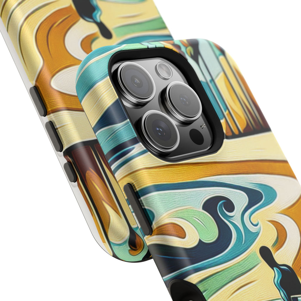 Impact Resistant Phone Case Surfing Colorful Beach Art Case, Summer Vibes