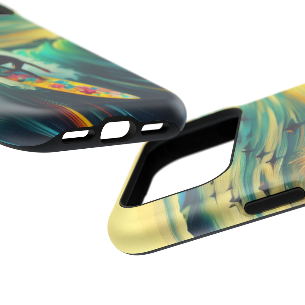 Surfing Waves Impact-Resistant Phone Case — Colorful Surfer Design