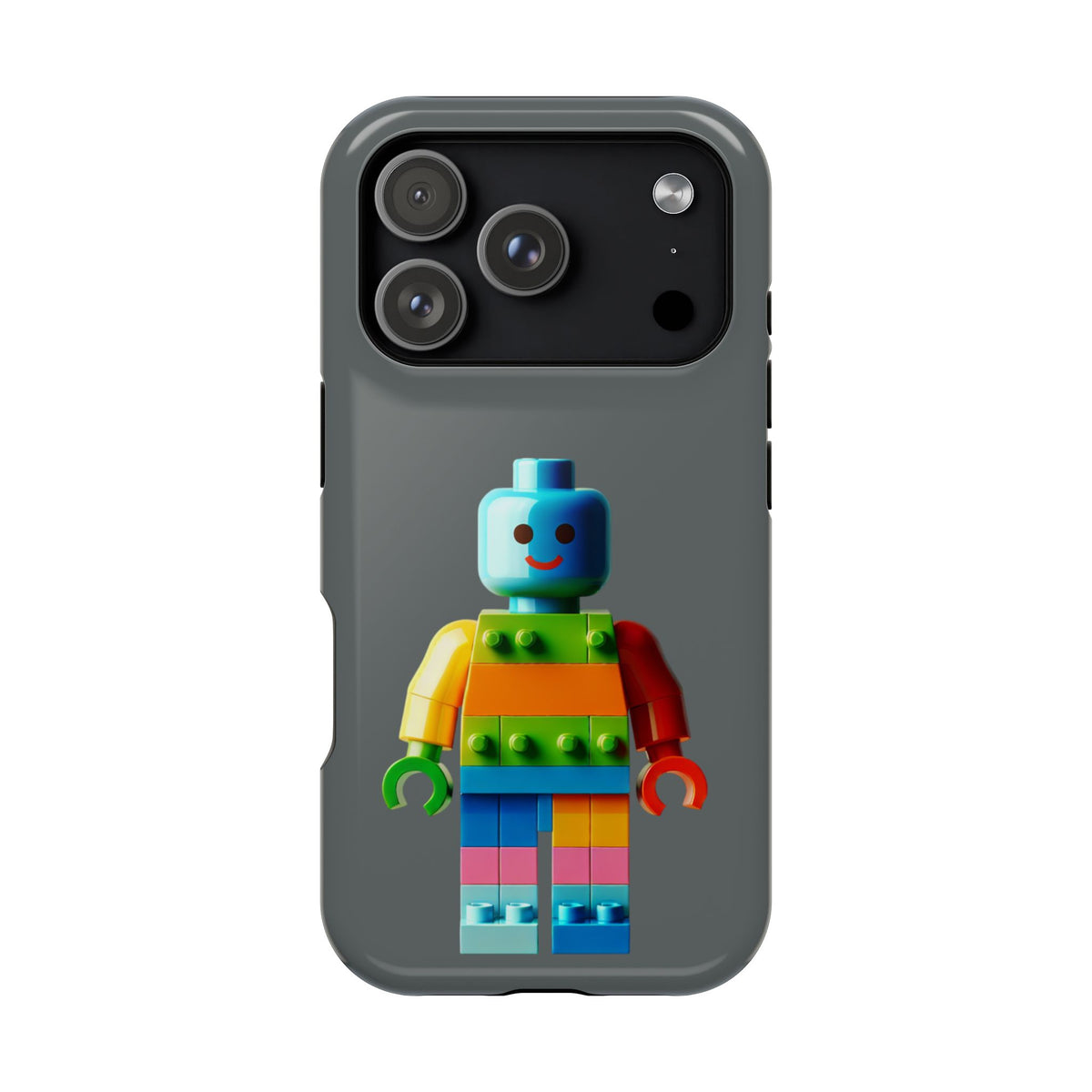 Rainbow Brick Minifigure Impact-Resistant Phone Case