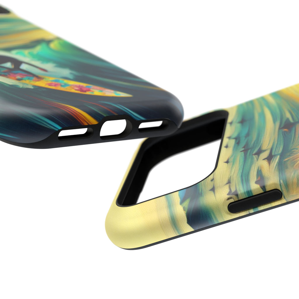 Surfing Waves Impact-Resistant Phone Case — Colorful Surfer Design