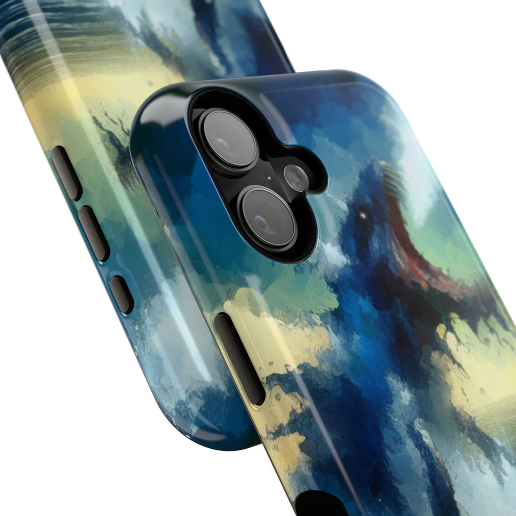 Shark Wave Impact-Resistant Phone Case — Ocean Monster Art Protective Cover