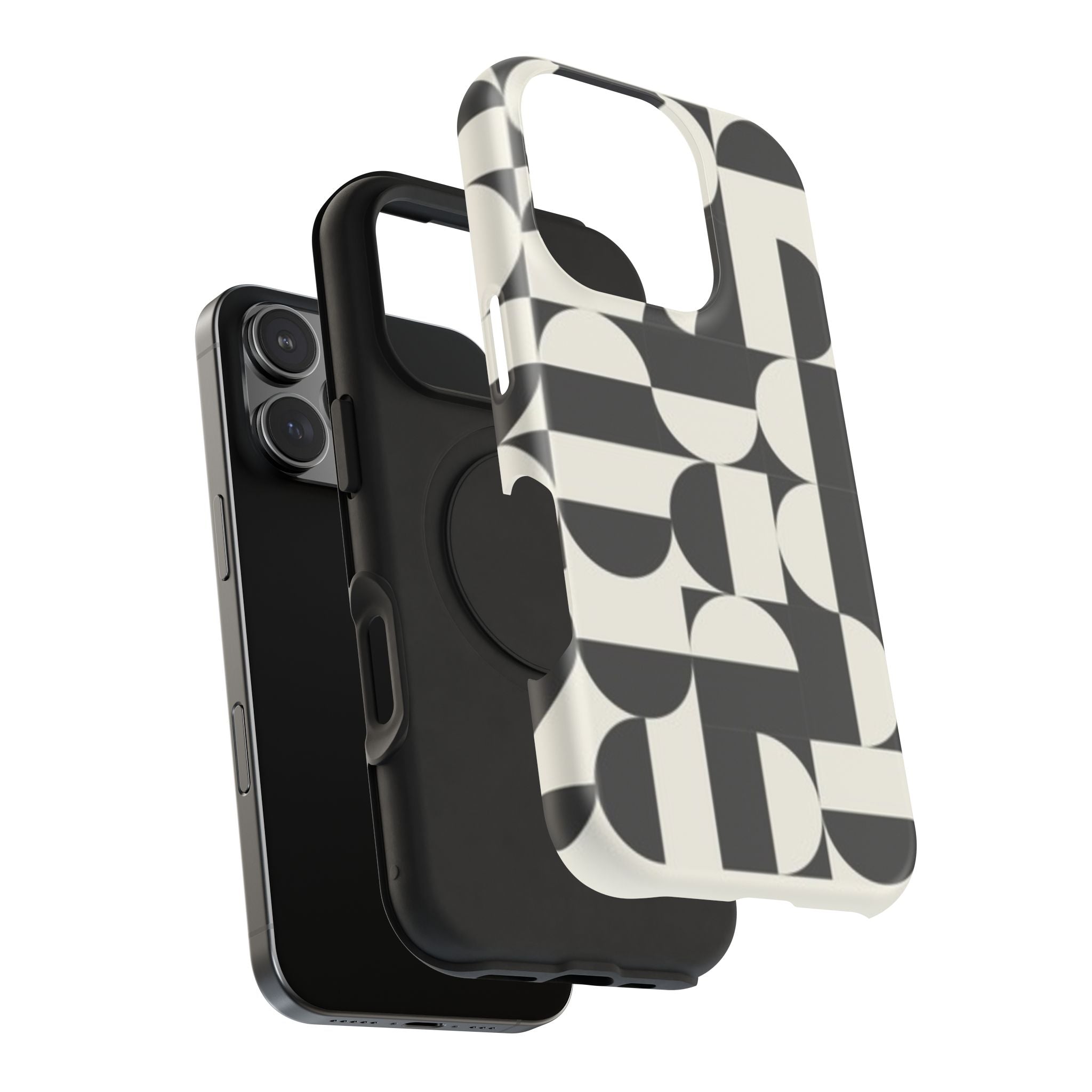 Black and White Design Impact-Resistant Case