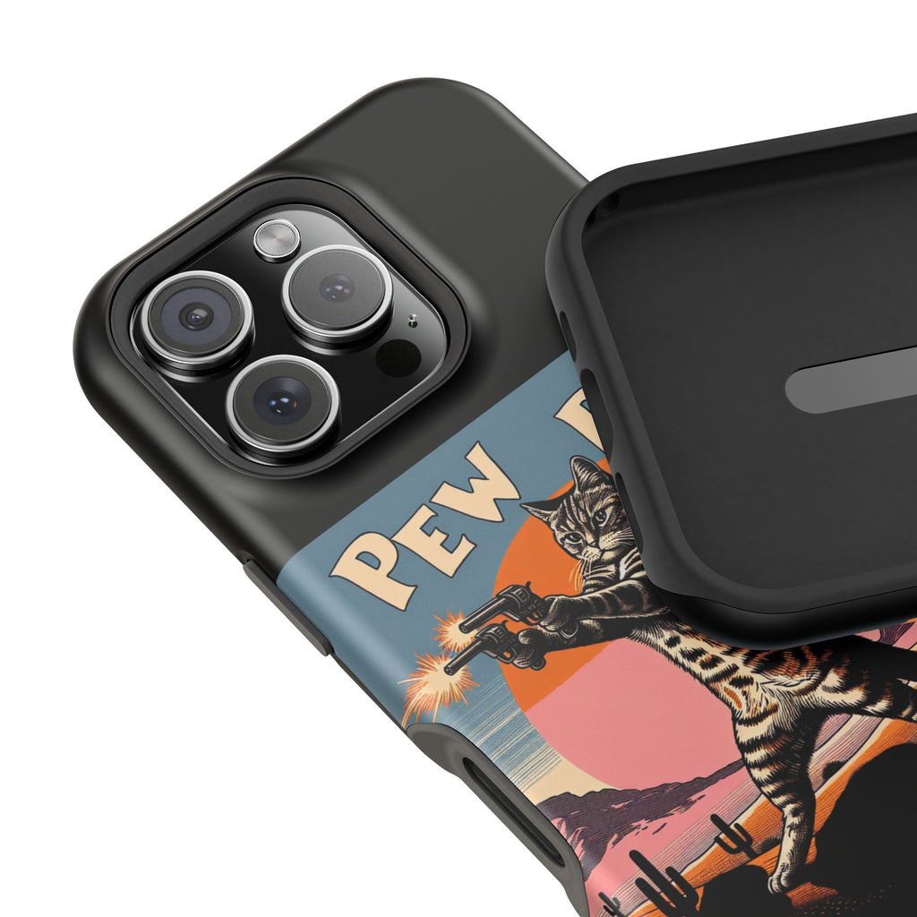 Impact Resistant Phone Tough Case - Pew Pew Kitty Dessert Design