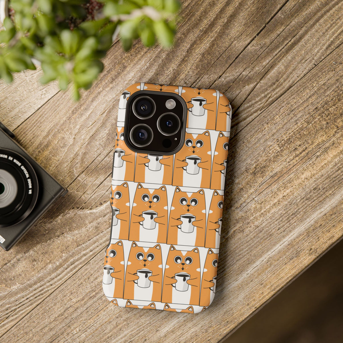 Impact-Resistant Phone Case — Cute Orange Shiba Inu Pattern
