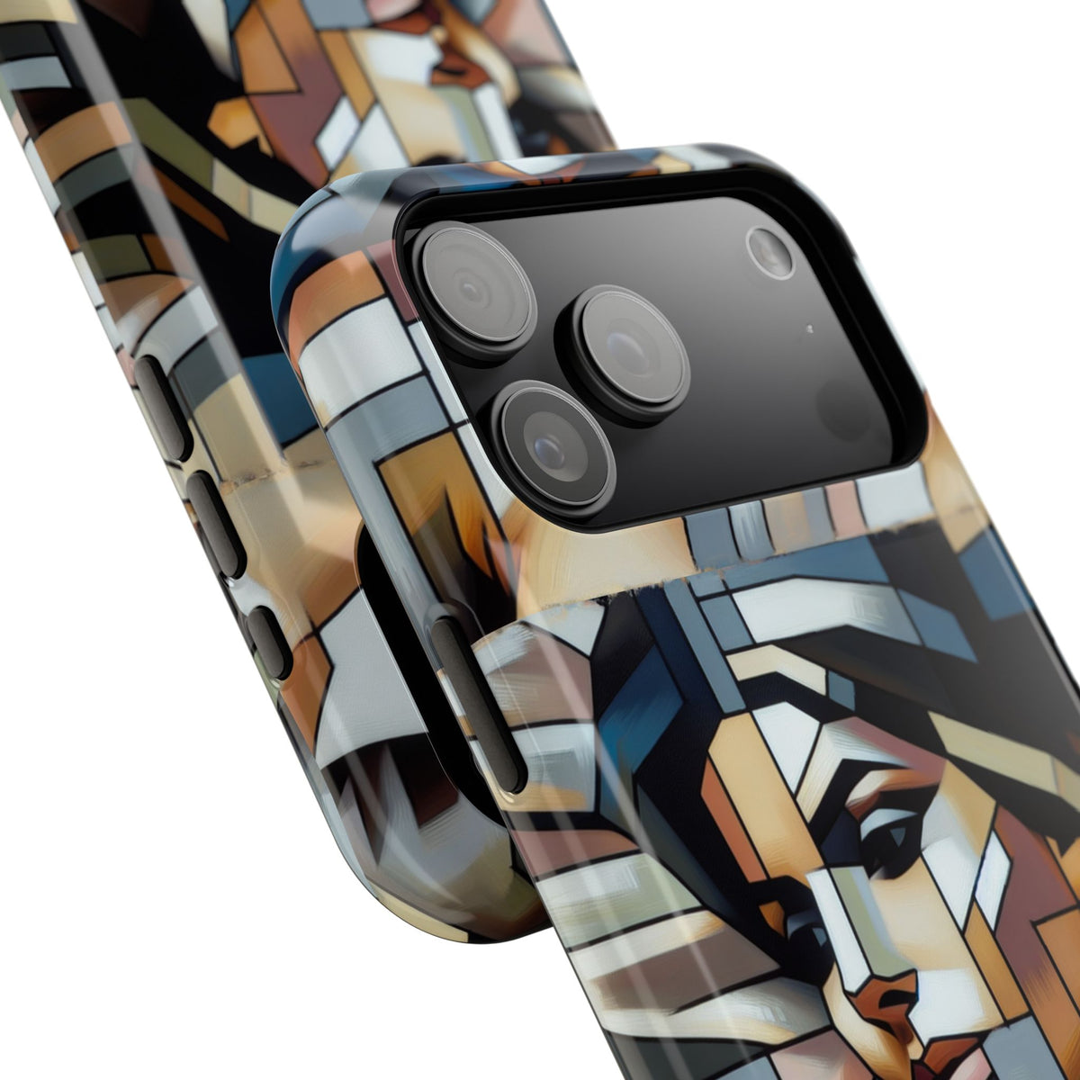 Impact-Resistant Case — Geometric Stained-Glass Woman Phone Cover