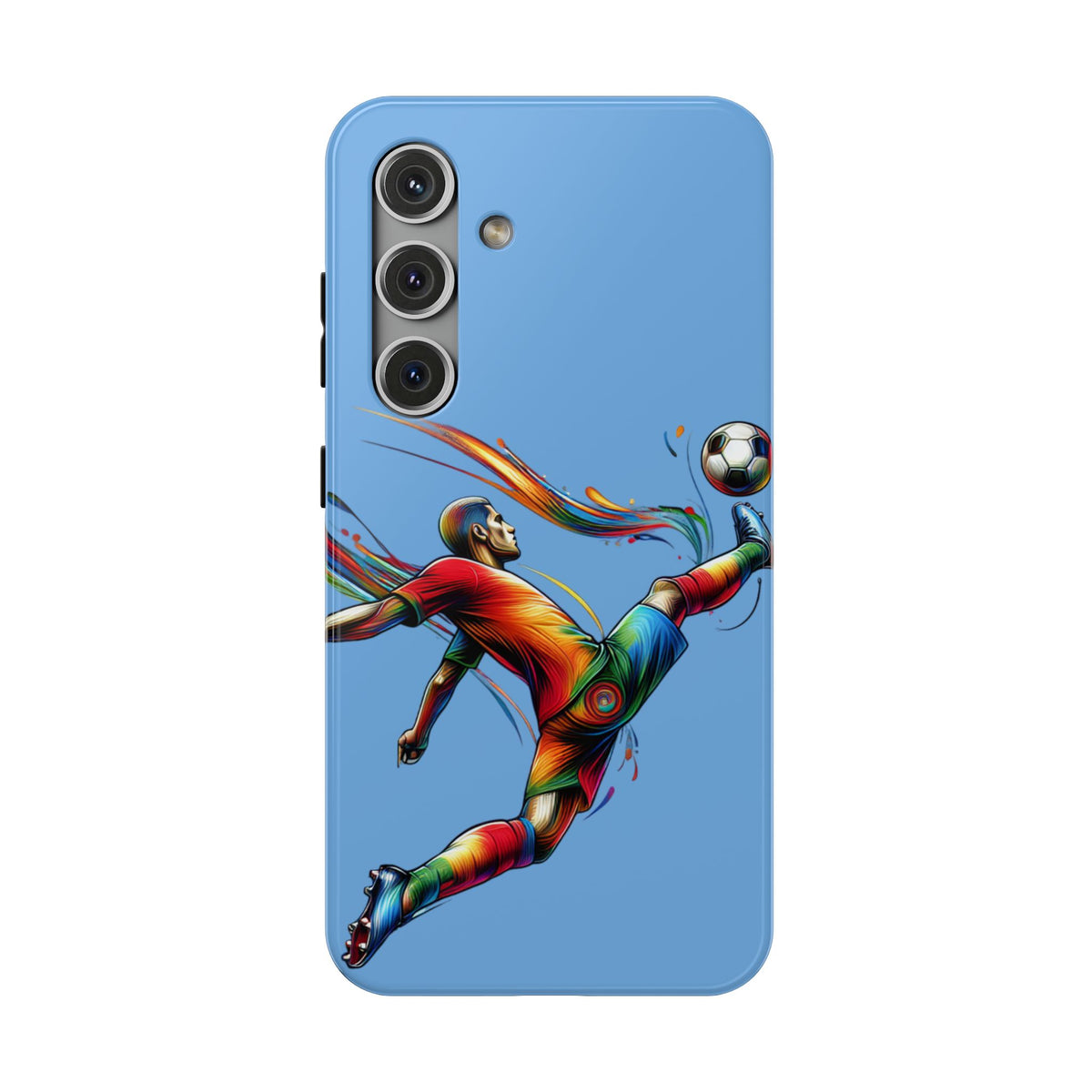 Soccer Kick Impact-Resistant Phone Case — Colorful Futbol Art, Shockproof Protection