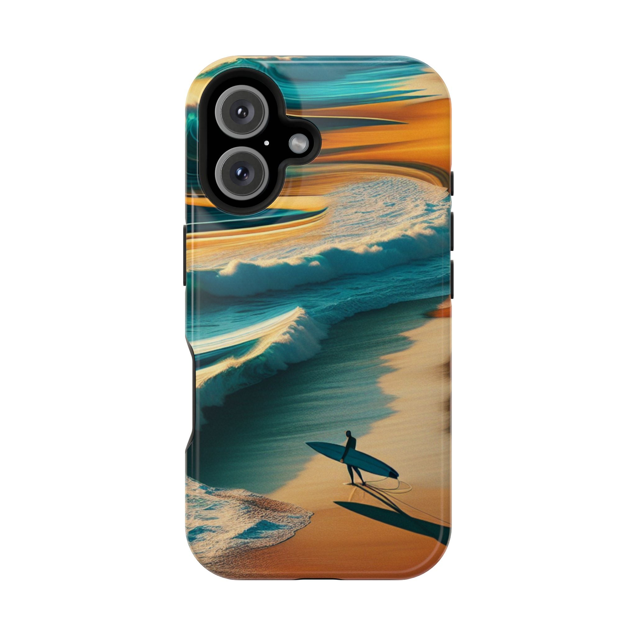 Impact Resistant Phone Case, Surf Wave Beach Lovers, Ocean Waves Design