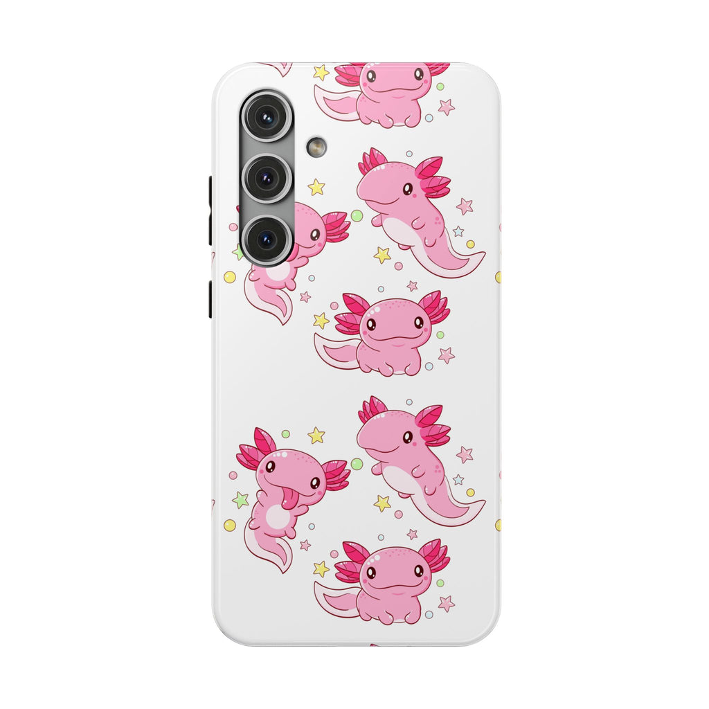 Cute Pink Axolotl Impact-Resistant Phone Case for iPhone and Galaxy