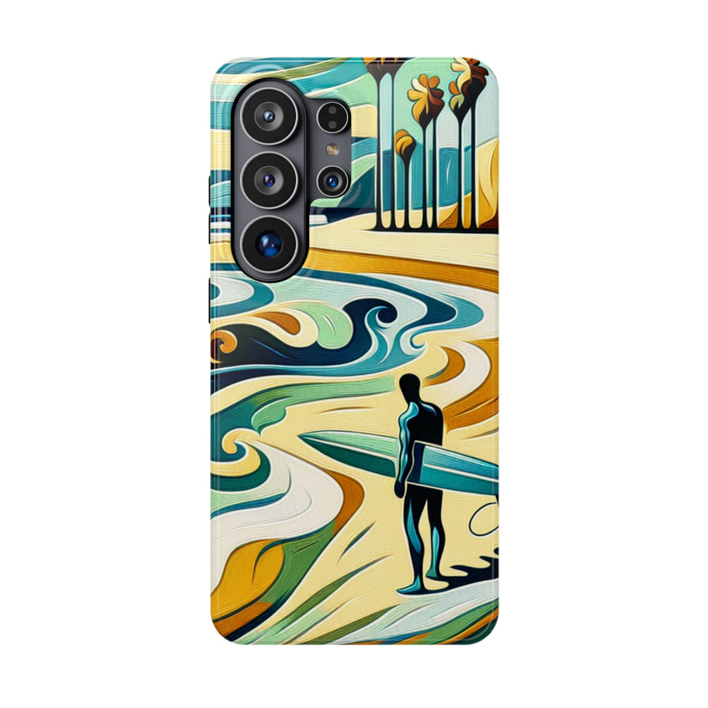 Surfboard Wave Art Phone Case — Impact-Resistant Beach Vibes iPhone Case