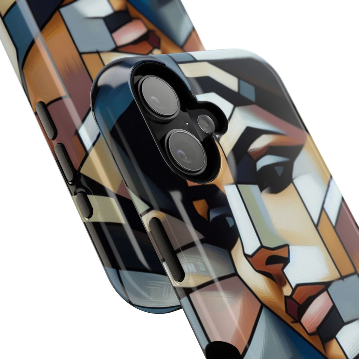 Impact-Resistant Phone Case — Modern Geometric Portrait Design