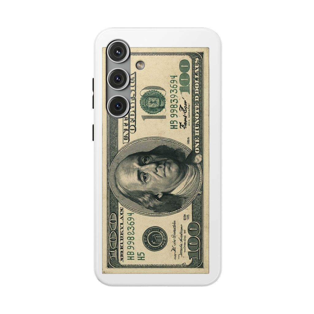 Money Print iPhone Case — Impact Resistant Protective Phone Cover featuring 100 Bill Design