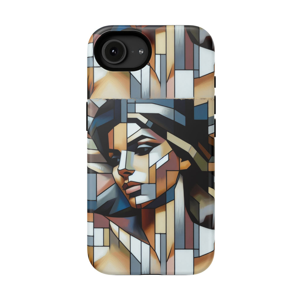 Impact-Resistant Case — Geometric Stained-Glass Woman Phone Cover