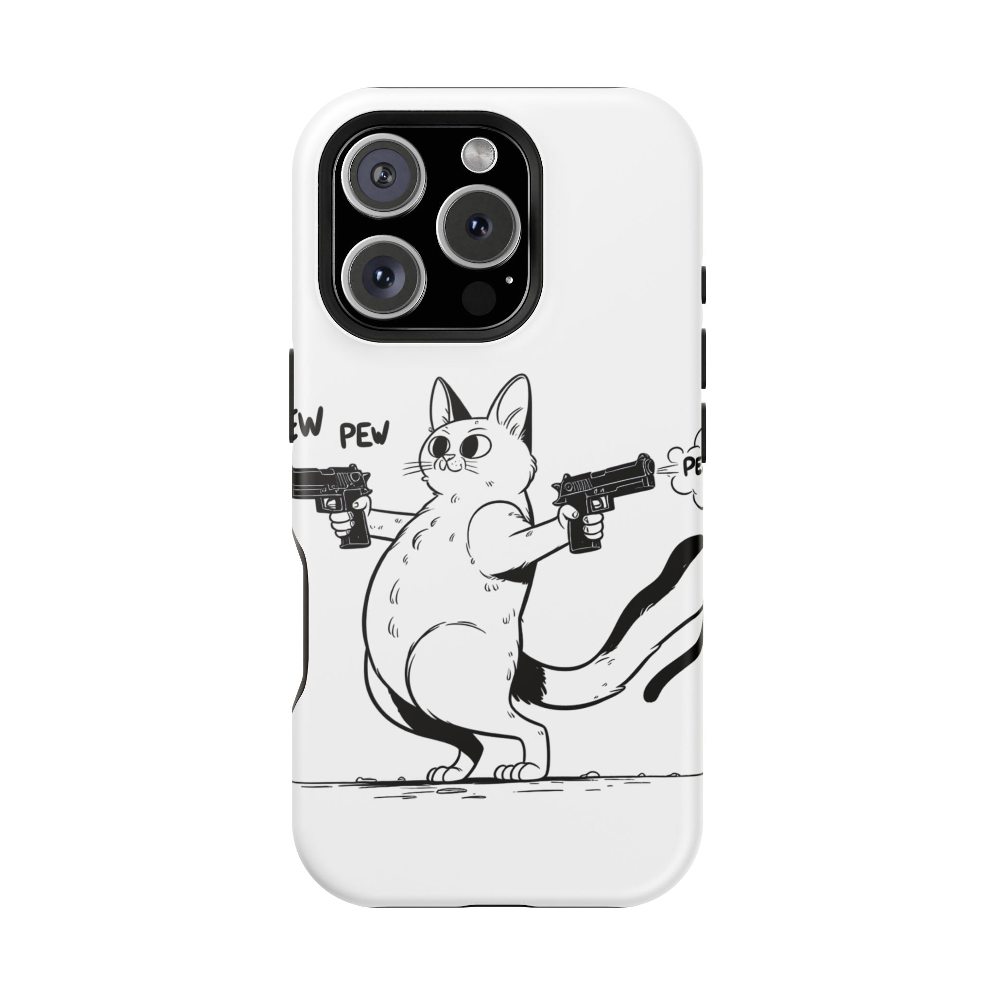 Impact Resistant Phone Case- Funny Cat Pew Pew