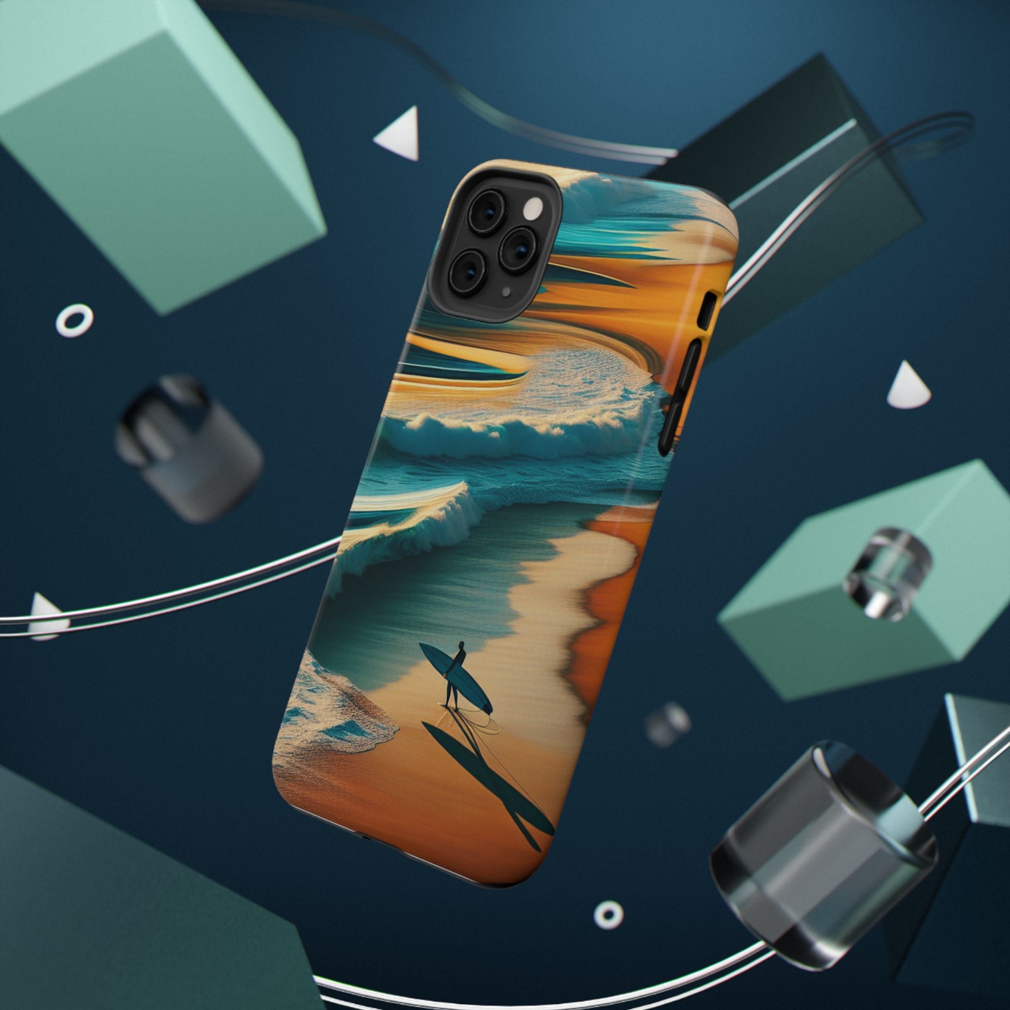 Impact Resistant Phone Case, Surf Wave Beach Lovers, Ocean Waves Design