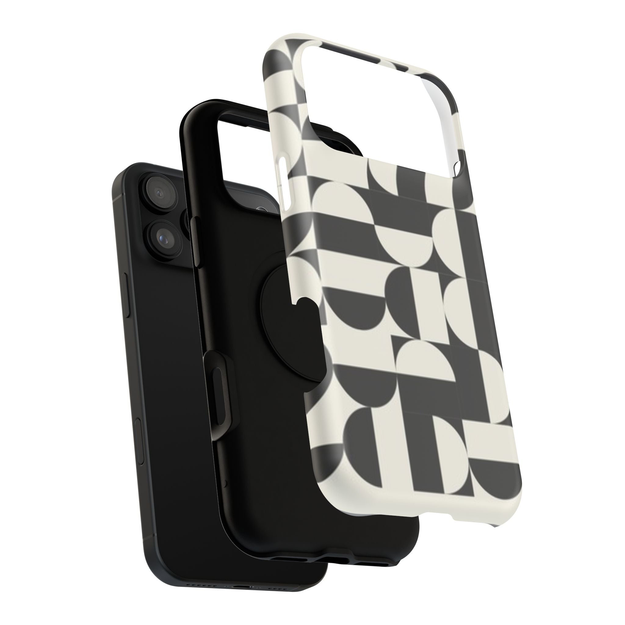 Black and White Design Impact-Resistant Case