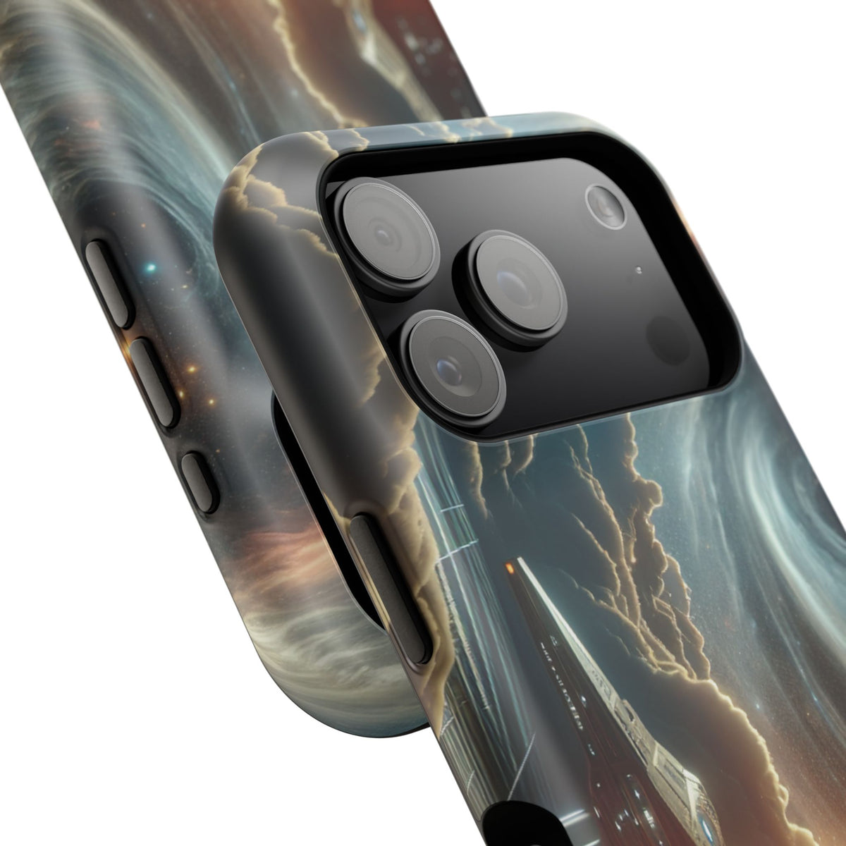 Spacecraft Vortex Phone Case — Impact-Resistant Sci‑Fi iPhone Cover