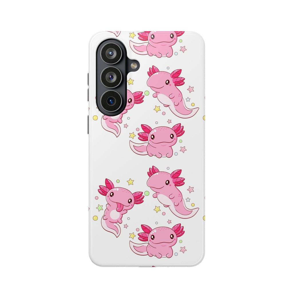 Cute Pink Axolotl Impact-Resistant Phone Case for iPhone and Galaxy