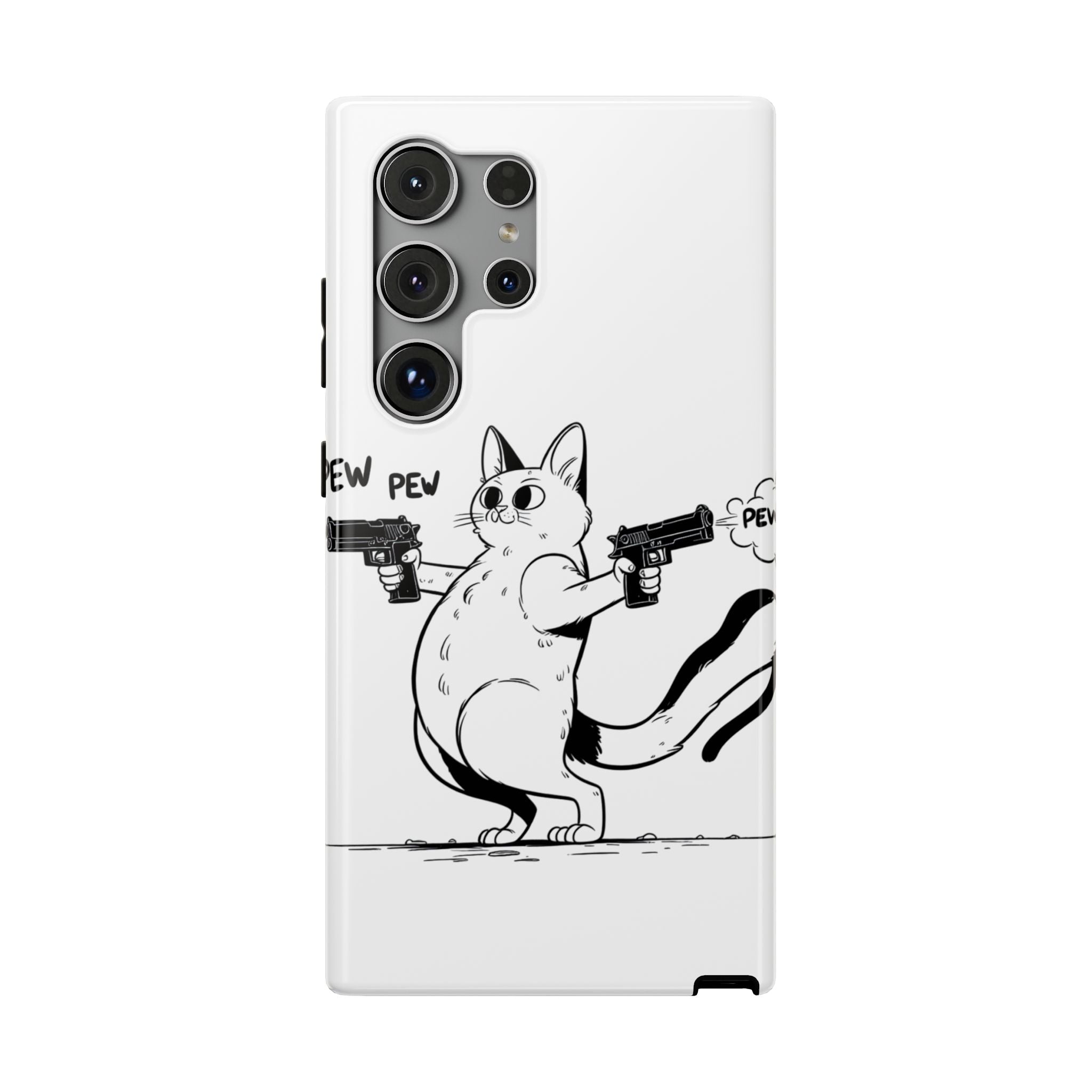 Impact Resistant Phone Case- Funny Cat Pew Pew