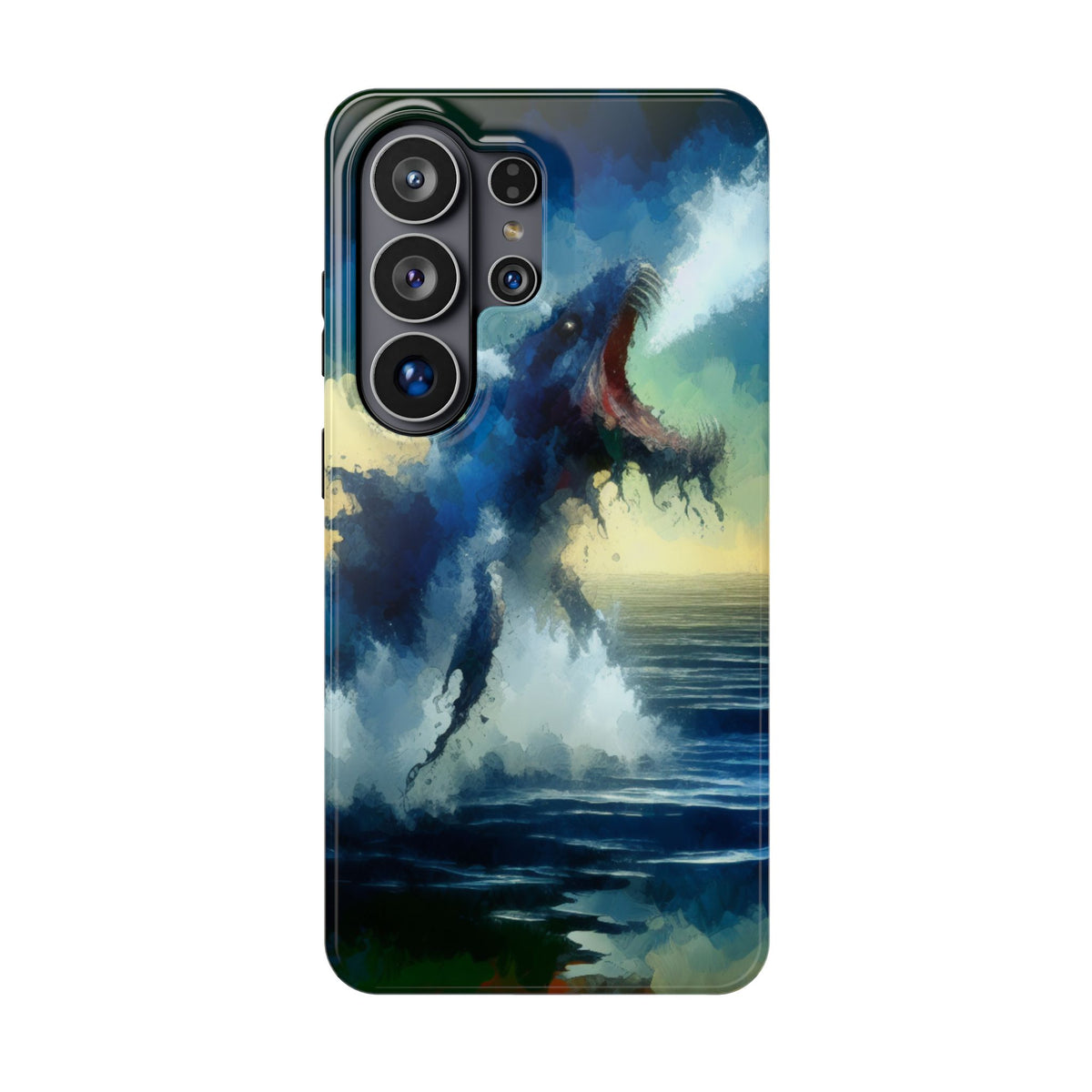 Shark Wave Impact-Resistant Phone Case — Ocean Monster Art Protective Cover