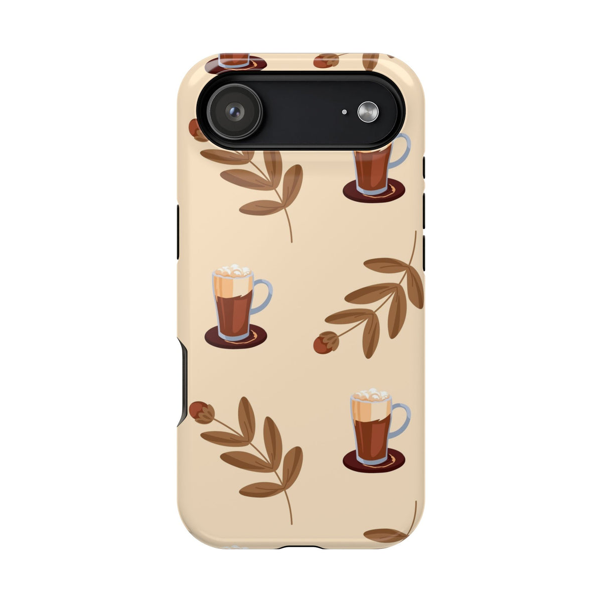 Latte & Leaves Impact-Resistant Phone Case for Samsung Galaxy Phones